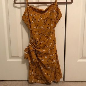 Gold flower patterned sundress